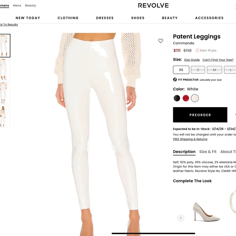 Commando Patent Leggings in White